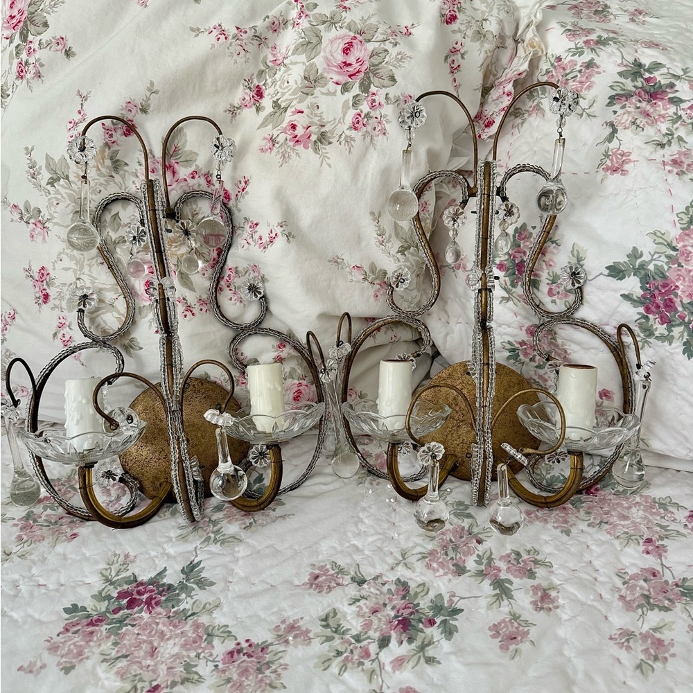 Pair of vintage Shabby Chic Sconces